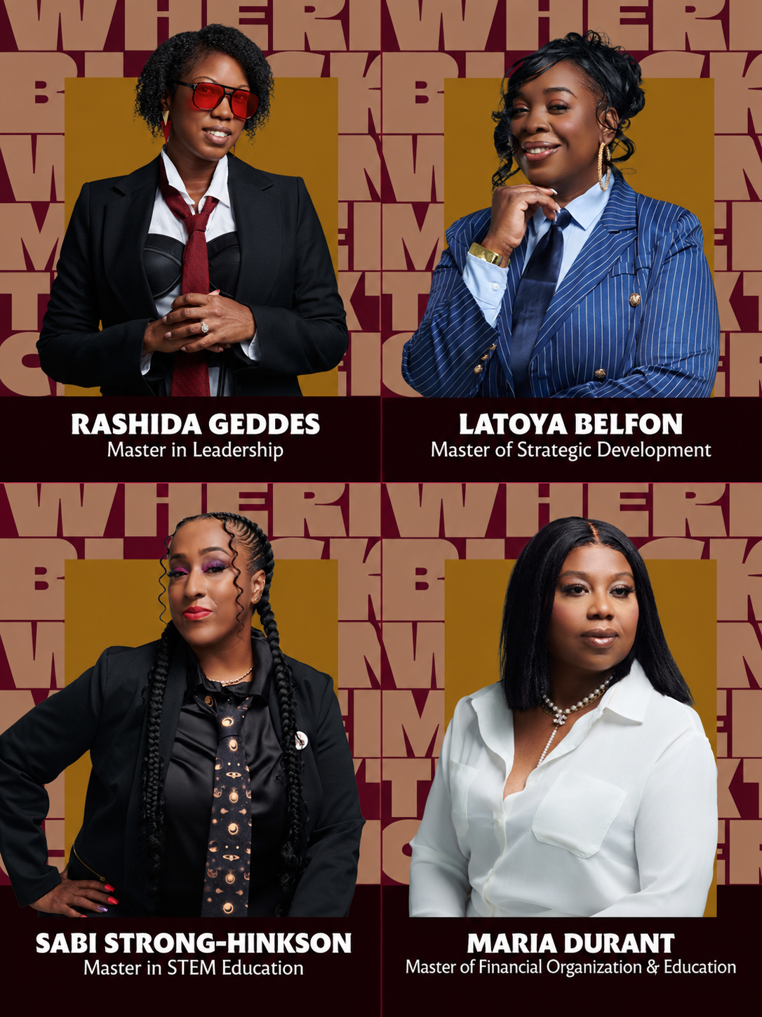 Major Moves Phase Two facilitators: Rashida Geddes, LaToya Belfon, Sabi Strong-Hinkson and Maria Durant